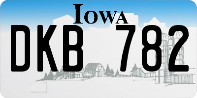 IA license plate DKB782