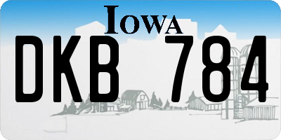 IA license plate DKB784