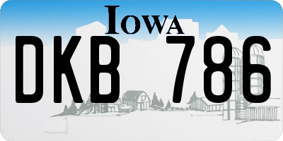 IA license plate DKB786