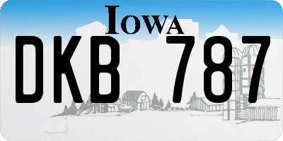 IA license plate DKB787