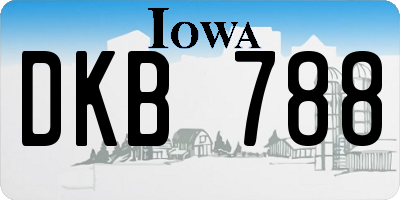 IA license plate DKB788