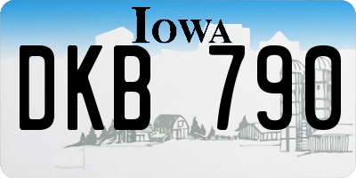 IA license plate DKB790