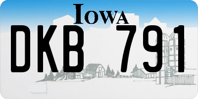 IA license plate DKB791
