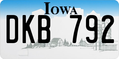 IA license plate DKB792