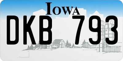 IA license plate DKB793
