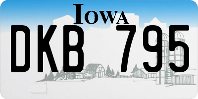 IA license plate DKB795
