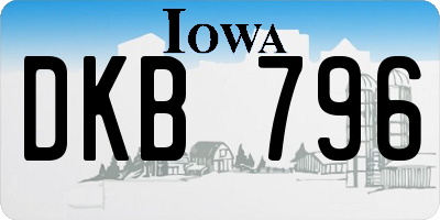 IA license plate DKB796