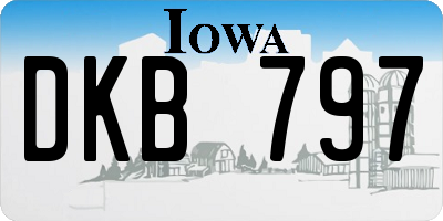IA license plate DKB797