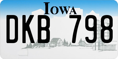 IA license plate DKB798