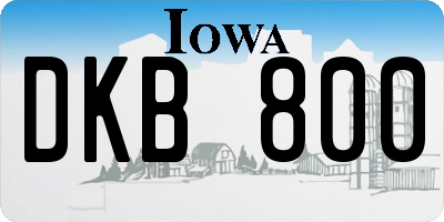 IA license plate DKB800