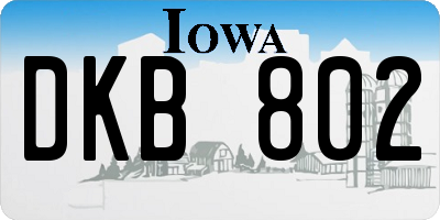 IA license plate DKB802