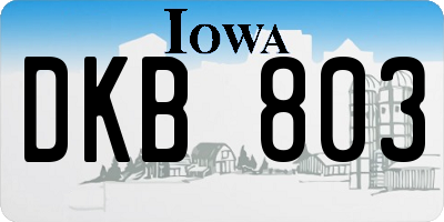 IA license plate DKB803