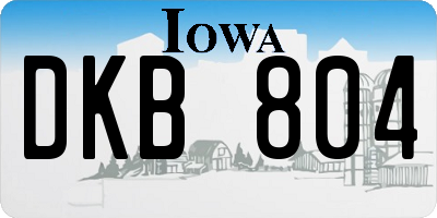 IA license plate DKB804