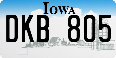 IA license plate DKB805