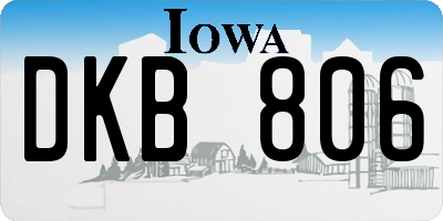 IA license plate DKB806