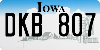 IA license plate DKB807