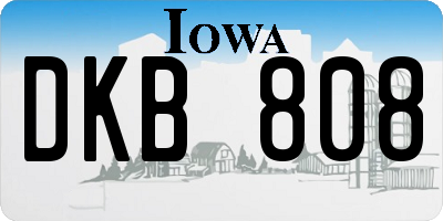 IA license plate DKB808