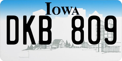 IA license plate DKB809