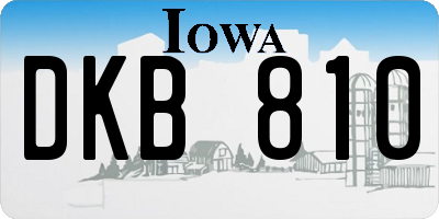IA license plate DKB810