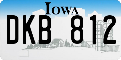 IA license plate DKB812