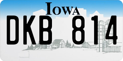 IA license plate DKB814