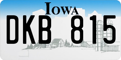 IA license plate DKB815