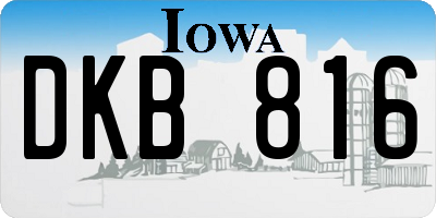IA license plate DKB816