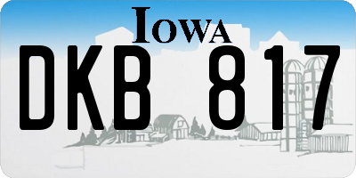 IA license plate DKB817