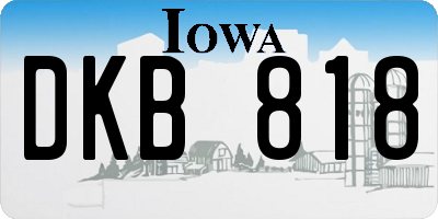 IA license plate DKB818