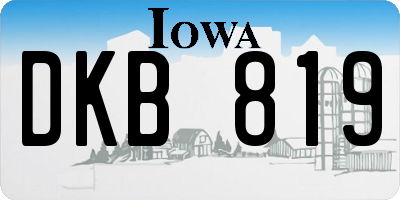 IA license plate DKB819
