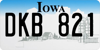 IA license plate DKB821