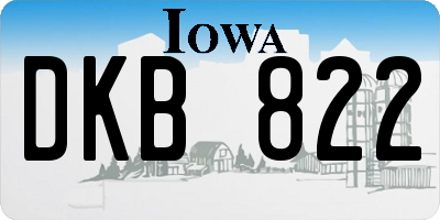 IA license plate DKB822