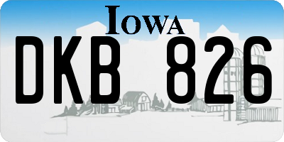 IA license plate DKB826