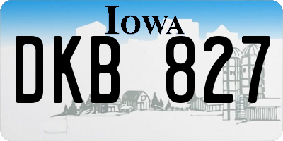 IA license plate DKB827