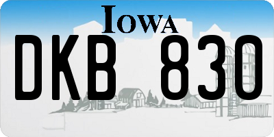 IA license plate DKB830