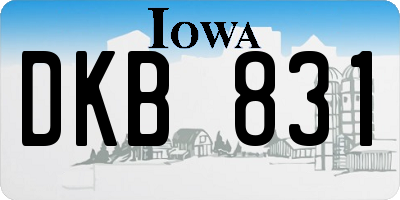 IA license plate DKB831
