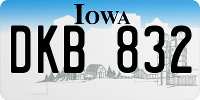 IA license plate DKB832