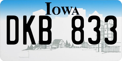 IA license plate DKB833