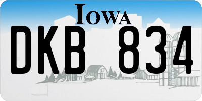 IA license plate DKB834