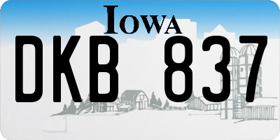 IA license plate DKB837
