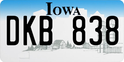 IA license plate DKB838