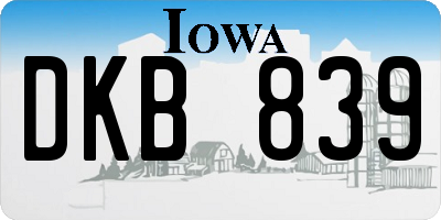 IA license plate DKB839