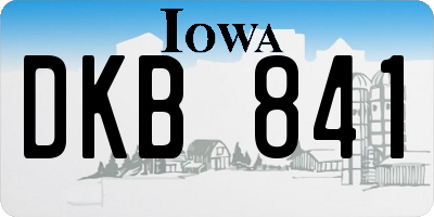 IA license plate DKB841
