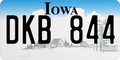 IA license plate DKB844