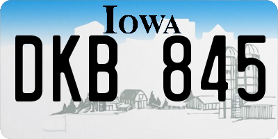 IA license plate DKB845