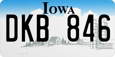 IA license plate DKB846