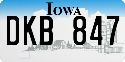 IA license plate DKB847
