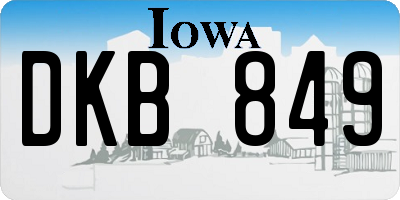 IA license plate DKB849