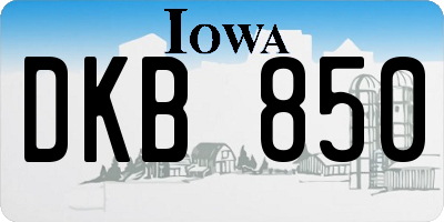 IA license plate DKB850