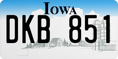 IA license plate DKB851